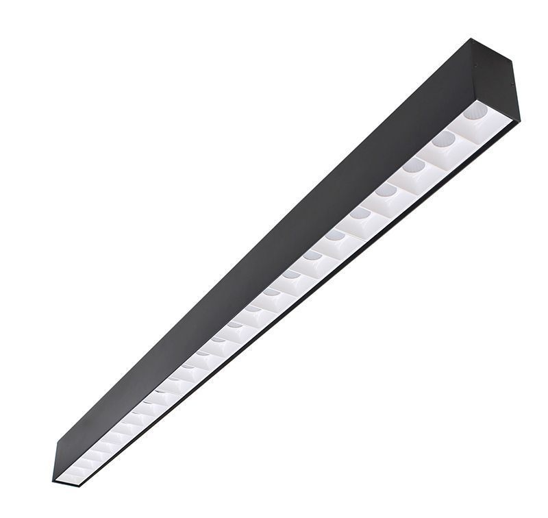Westgate  4Ft 2In Micro Optic Linear Light, 40W 4000 Lumens 3Cct 35/40/50K, Blk/Wht, Commercial Indoor Lighting, 40W, 3760 Lumens, 3500K/4000K/5000K, Black Finish, 0~10V Dimmable