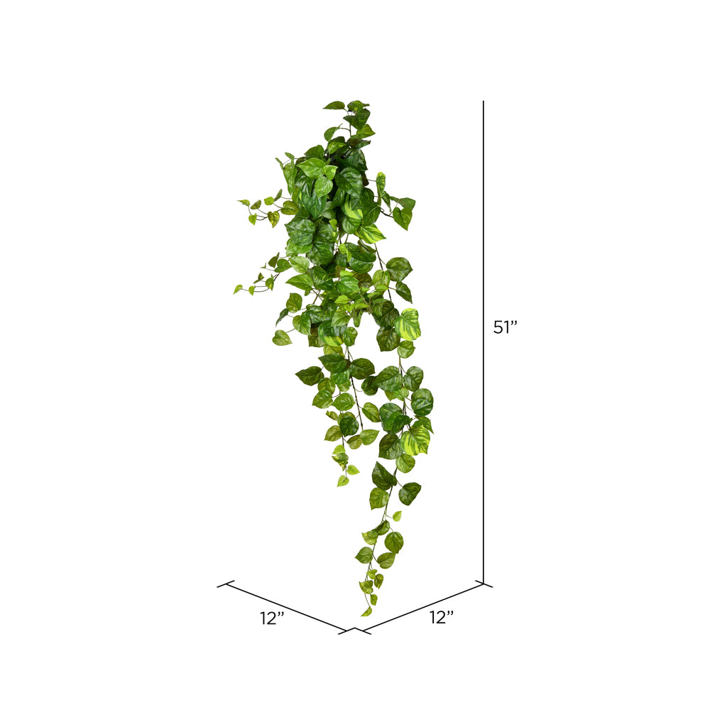 Vickerman 51" Artificial Pothos Hanging Bush.