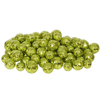 Vickerman 20MM/25MM/30MM Lime Glitter Polystyrene Ball Christmas Ornament 72 per Bag