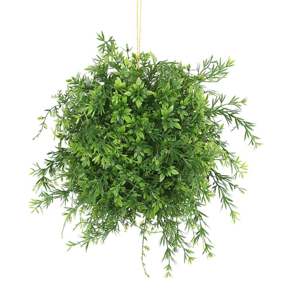 Vickerman 8" Artificial Green Mini Bamboo Leaf Ball.