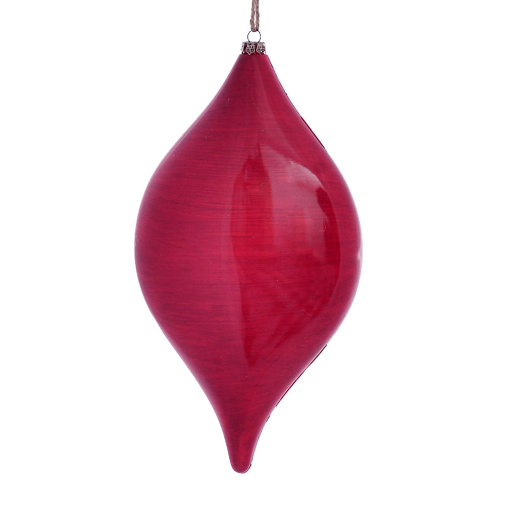 Vickerman 11.5" Red Wood Grain Drop Christmas Ornament Pack of 2