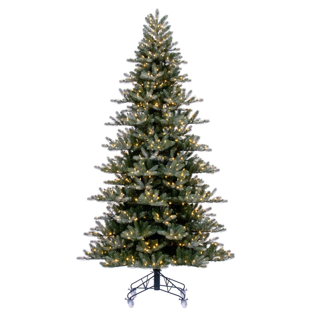 Vickerman 9' x 63" Frosted Danbury Spruce Artificial Pre-Lit Christmas Tree Warm White Lights.
