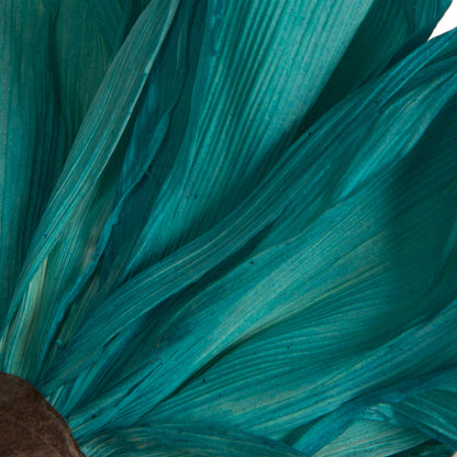 Vickerman Natural Botanicals 6" Turquoise Maize Dahlia on 18" wire stem- 6 stem/bag. Dried and preserved.