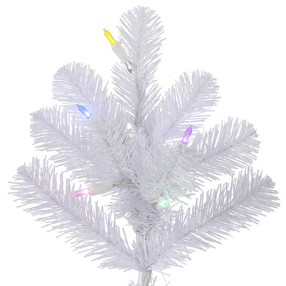 Vickerman 10' x 52" Crystal White Slim Artificial Christmas Tree Multi-Colored LED Lights