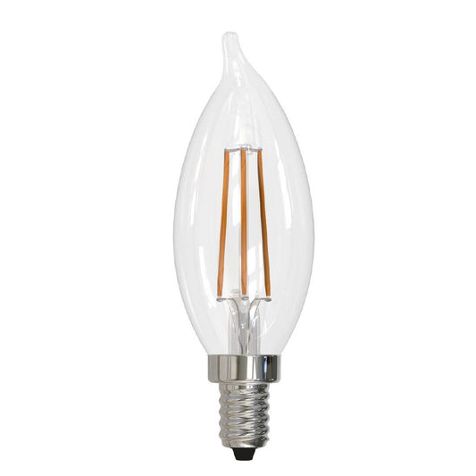 BULBRITE LED CA10 CANDELABRA SCREW (E12) 5W FULLY COMPATIBLE DIMMING FILAMENT LIGHT BULB 3000K/SOFT WHITE 60W INCANDESCENT EQUIVALENT