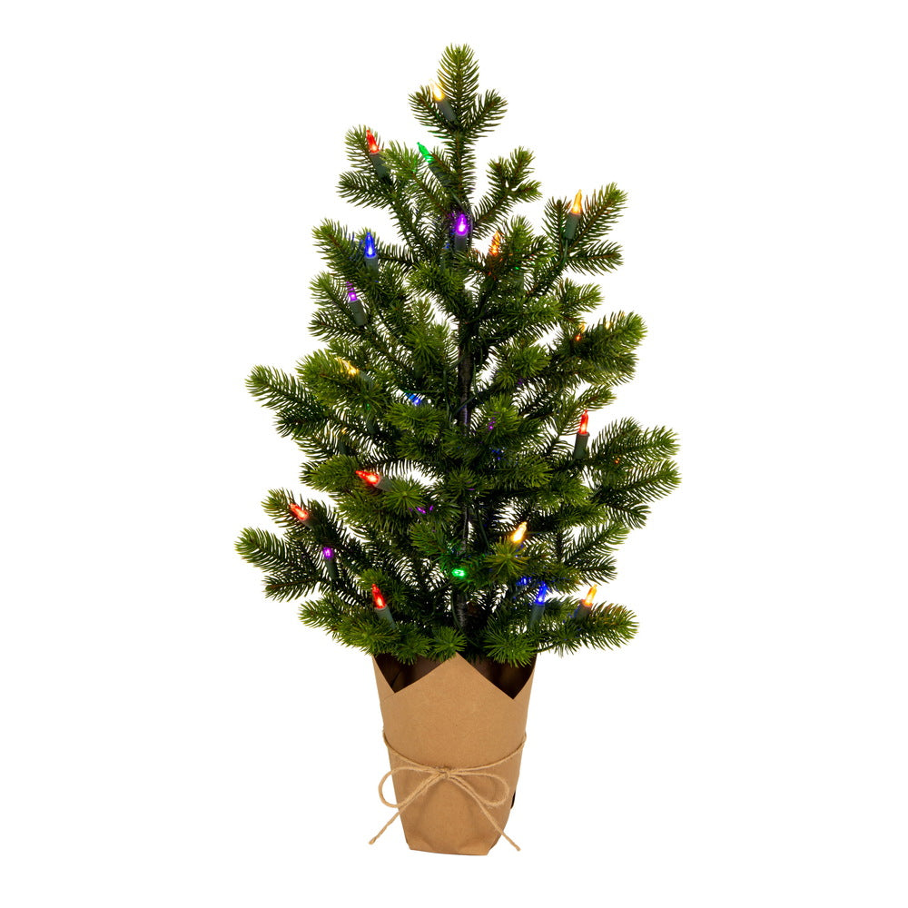 Vickerman 24" x 14" Bryson Spruce Artificial Christmas Tree Dura-Lit® LED Multi-Colored Mini Lights