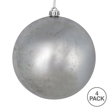 Vickerman 6" Silver Foil Ornament 4 per Bag