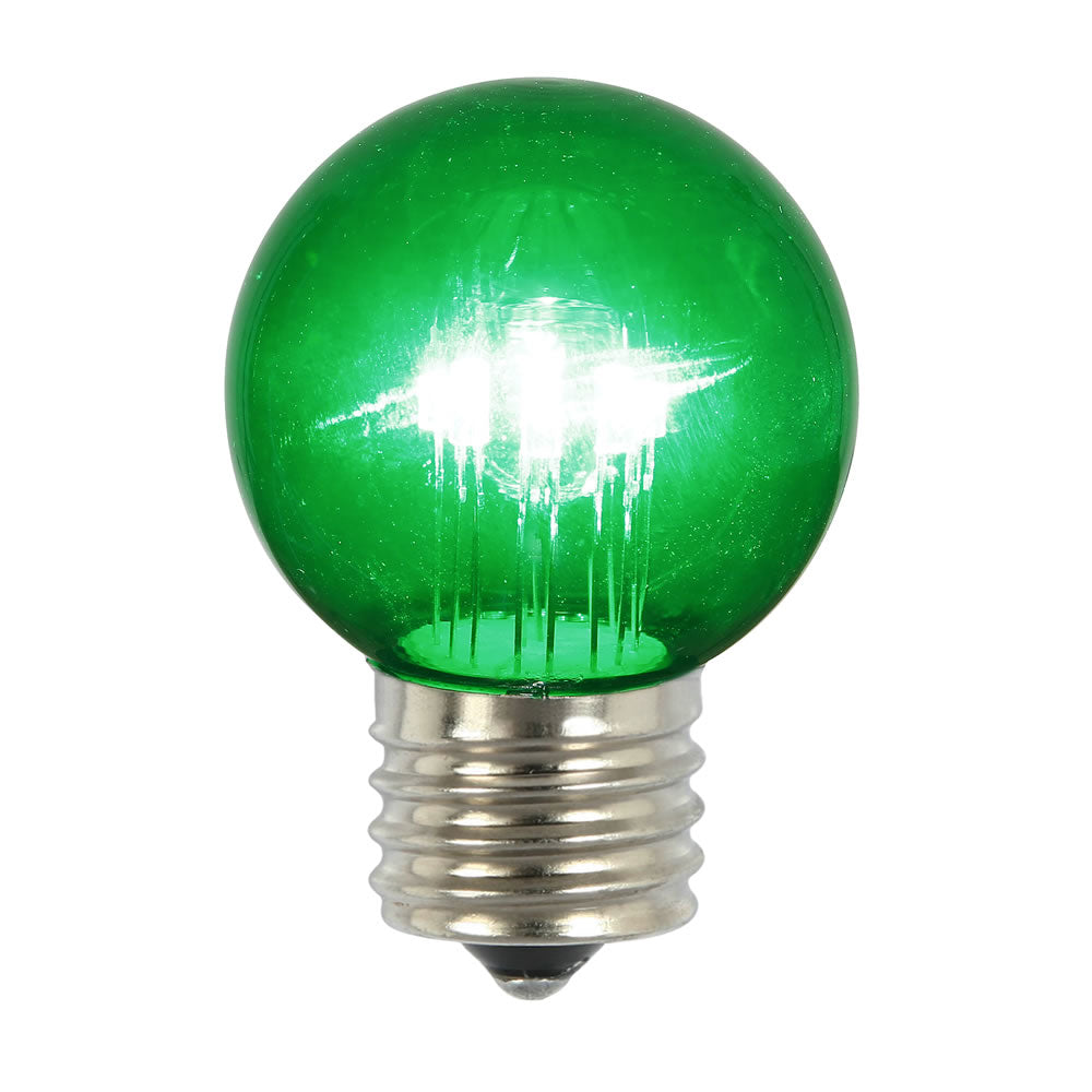 Vickerman Green Glass G50 Transparent LED Replacement Bulb 5 per Box