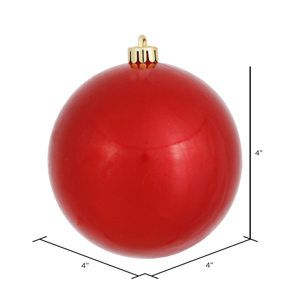 Vickerman 4" Red Candy Ball Ornament 6 per Bag