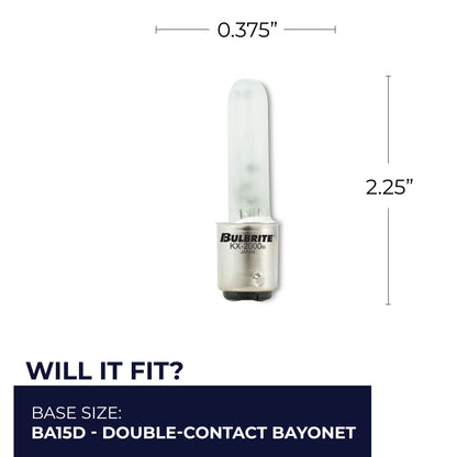 BULBRITE KRYPTON/XENON T3 DOUBLE-CONTACT BAYONET (BA15d) 60W DIMMABLE LIGHT BULB 2700K/WARM WHITE 2PK (473261)