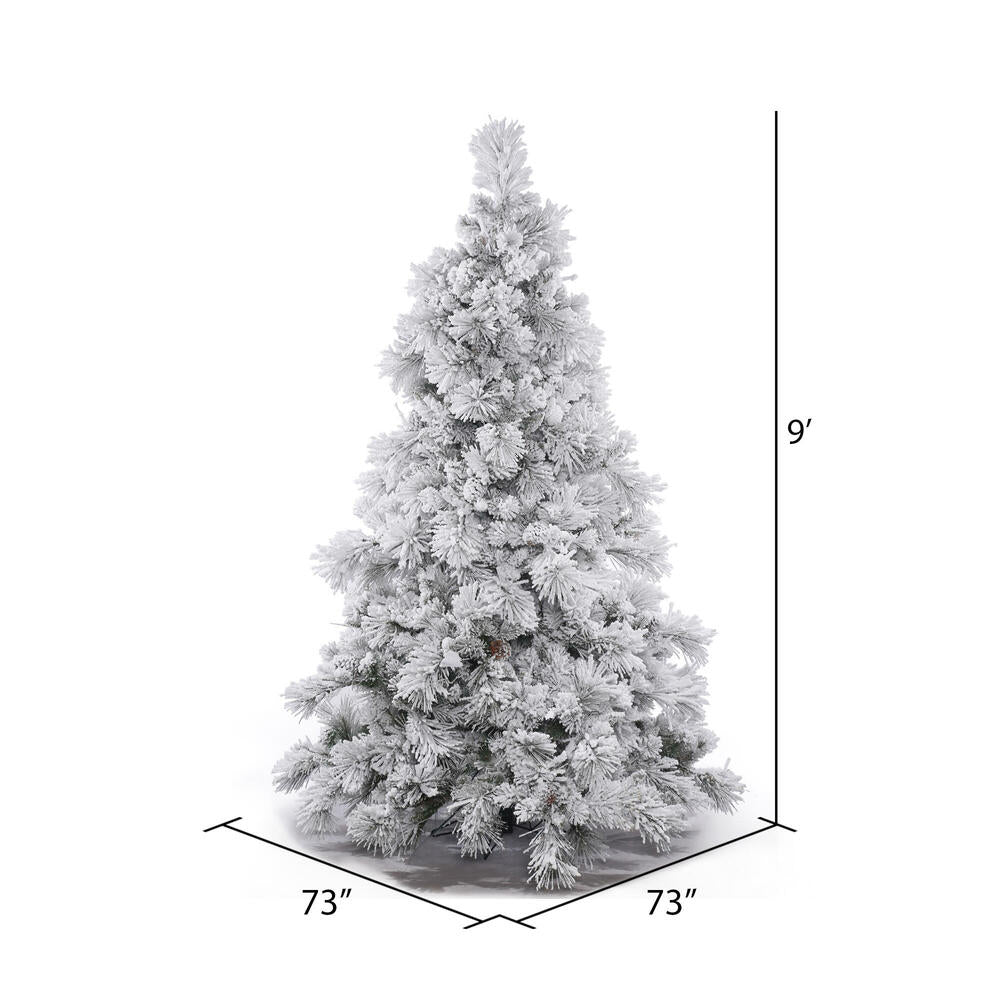 Vickerman 9' Flocked Alberta Artificial Christmas Tree Unlit