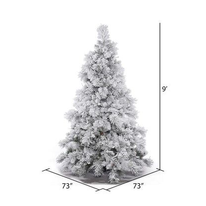 Vickerman 9' Flocked Alberta Artificial Christmas Tree Unlit