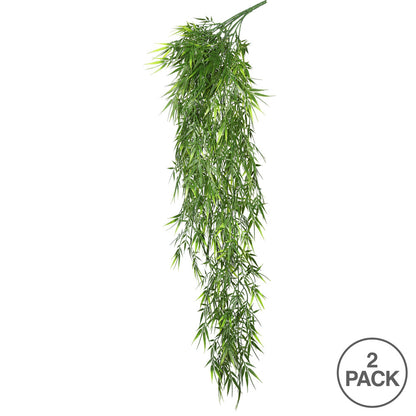 Vickerman 33" Artificial Green Mini Bamboo Leaf Bush Pack of 2