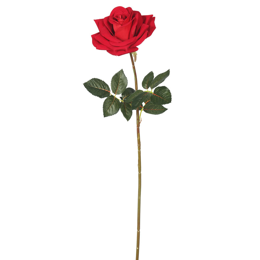Vickerman 25" Artificial Red Velvet Rose Stem