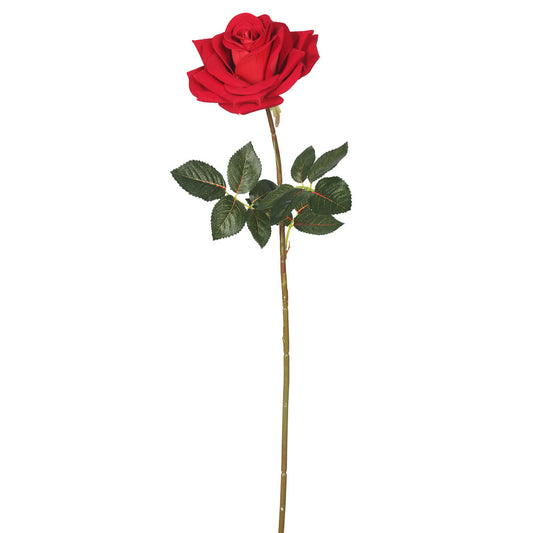 Vickerman 25" Artificial Red Velvet Rose Stem