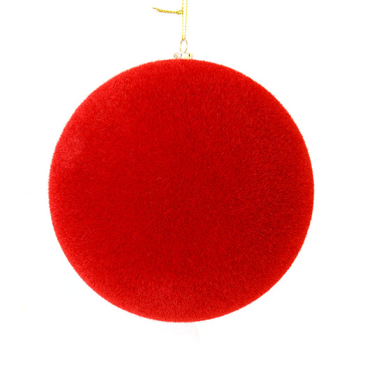 Vickerman 5" Red Flocked Ball Ornament 4 per bag