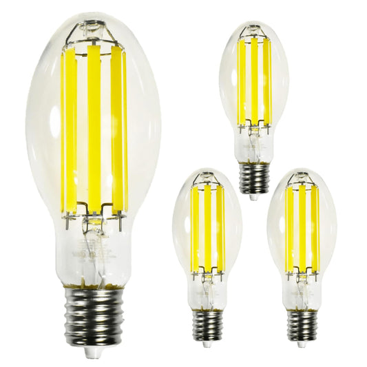 Damar- ED28 LED Filament Light Bulb Type B Ballast Bypass 40W 7500 High Lumen 5000K Bright White EX39 Mogul Base 120-277VAC Wet Rated Pack of 4- Edison Replacement MHL/CFL/Corn Bulb for Workshop