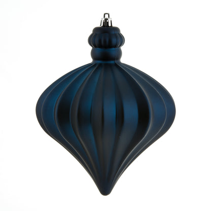 Vickerman 6" Midnight Blue Matte Onion Drop Christmas Ornament 4 per pack