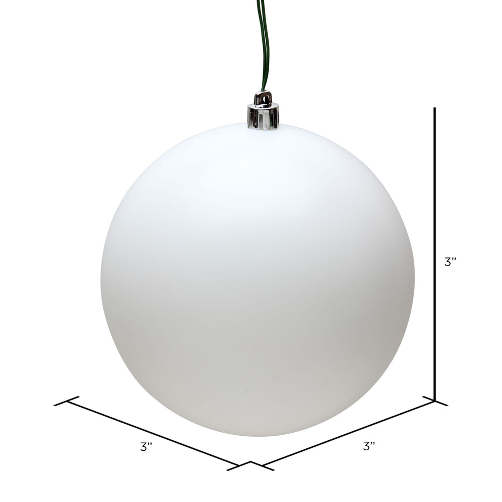 Vickerman 3" White Matte Ball Ornament 32 per Box