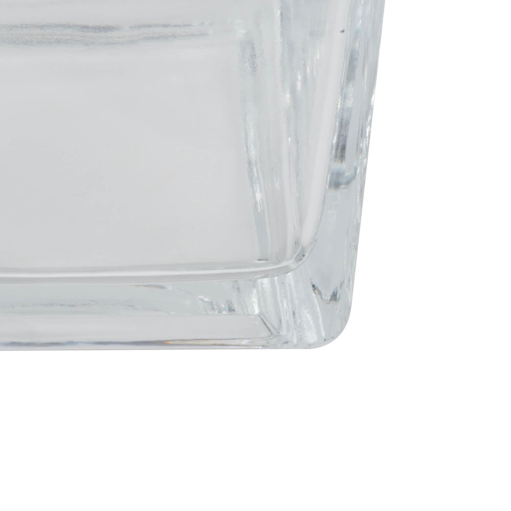 Vickerman 4" Clear Cube Glass Container. Includes four pieces per set.