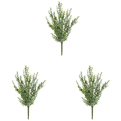 Vickerman 18" Artificial Mini Green Jade Leaf Bush UV Coated Set of 3