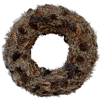 Vickerman 25" Natural Mixed Wreath Dried