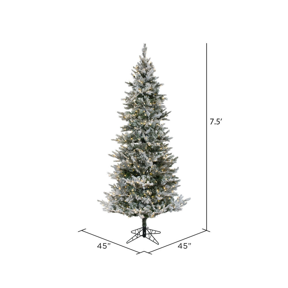 Vickerman 7.5' x 45" Flocked Kiana Artificial Christmas Tree Dura-Lit® LED Warm White Mini Lights