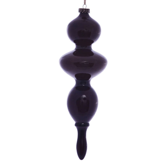 Vickerman 14" Burgundy Wood Grain Bubble Finial Ornament Pack of 3