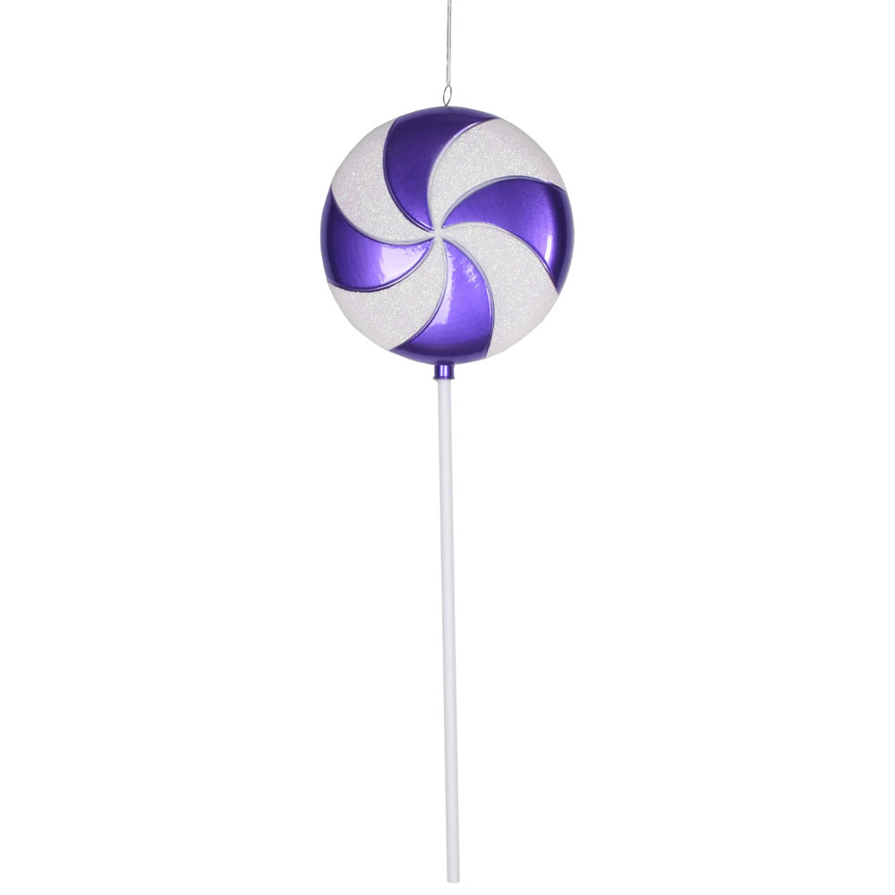 Vickerman 24" Purple-White Candy Lollipop Christmas Ornament
