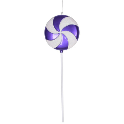 Vickerman 24" Purple-White Candy Lollipop Christmas Ornament