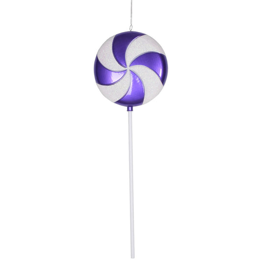 Vickerman 24" Purple-White Candy Lollipop Christmas Ornament