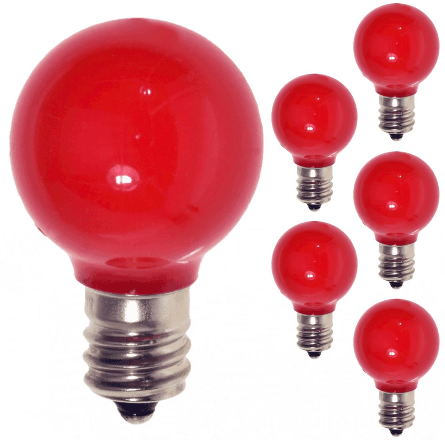 Damar- G9 LED Bulb Solid Red Dimmable 0.6W-0.96W E12 Candelabra Base 100-130V Pack of 6- Small Globe Mood Colored Lighting for Party Christmas Home Decoration