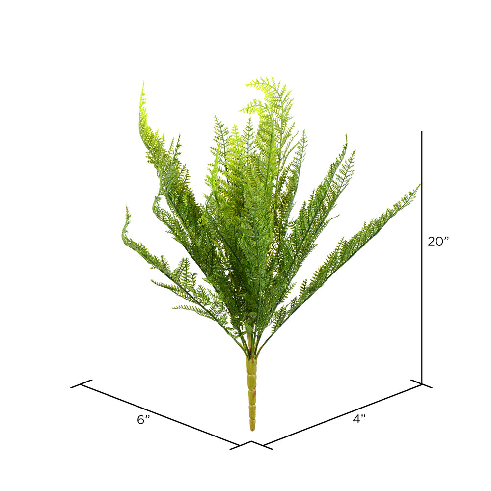 Vickerman 20" Artificial Green Lace Fern Bush.