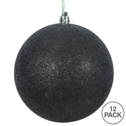Vickerman 2.75" Black Glitter Ball Ornament 12 per Bag