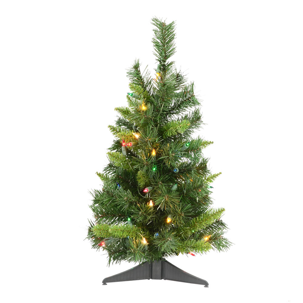 Vickerman 24" Imperial Pine Artificial Christmas Tree Multi-colored Dura-lit Lights