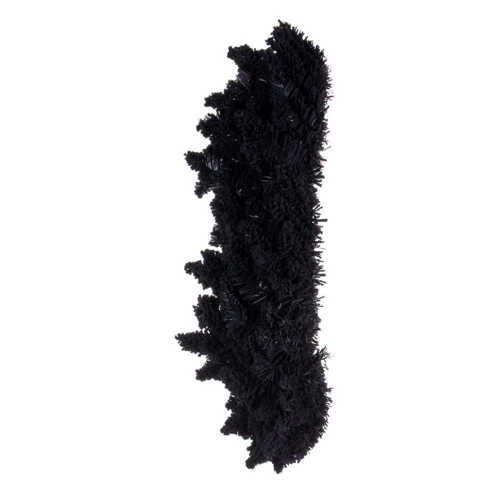 Vickerman 30" Flocked Black Fir Artifical Wreath Unlit with 260 PVC Tips