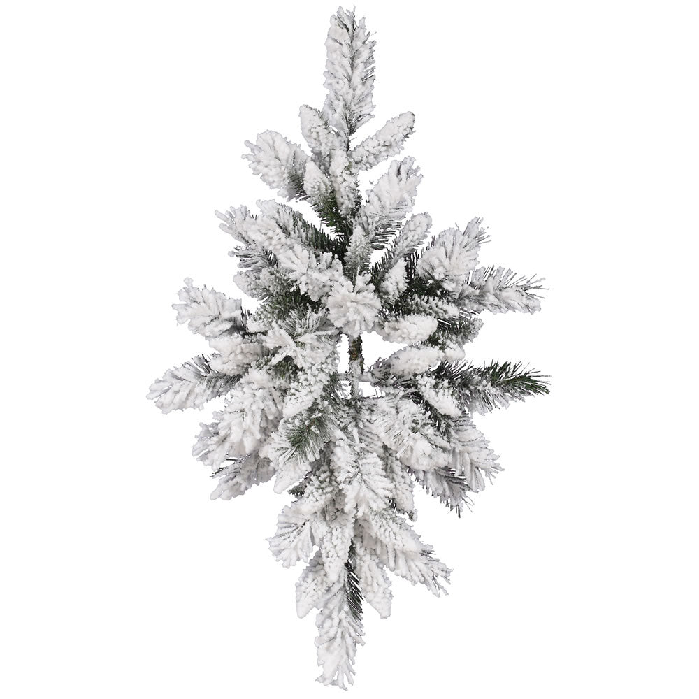 Vickerman 32" Flocked Snow Ridge Artificial Christmas Swag Unlit
