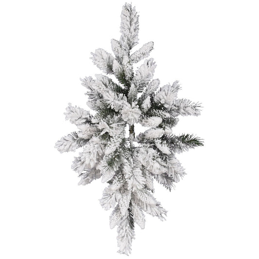 Vickerman 32" Flocked Snow Ridge Artificial Christmas Swag Unlit
