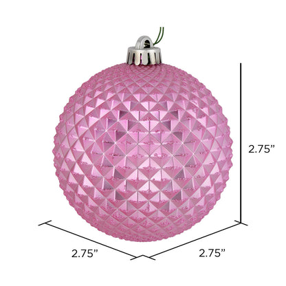 Vickerman 2.75" Pink Durian Glitter Ball Ornament 12 per Bag