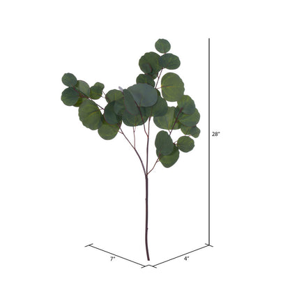 Vickerman 28" Artificial Green Silver Dollar Populus Eucalyptus Spray. 2 Sprays In A Bag.