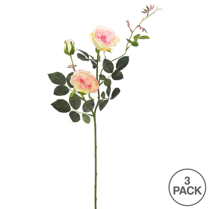 Vickerman 31'' Artificial Yellow and Pink Rose Spray. Includes 3 sprays per pack.