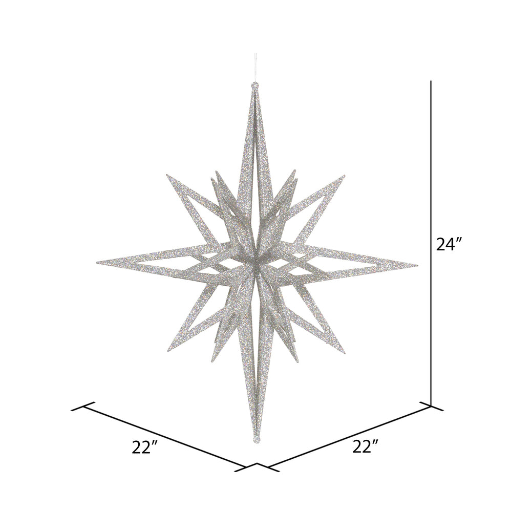 Vickerman 24" Silver Iridescent Star Christmas Ornament