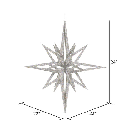Vickerman 24" Silver Iridescent Star Christmas Ornament