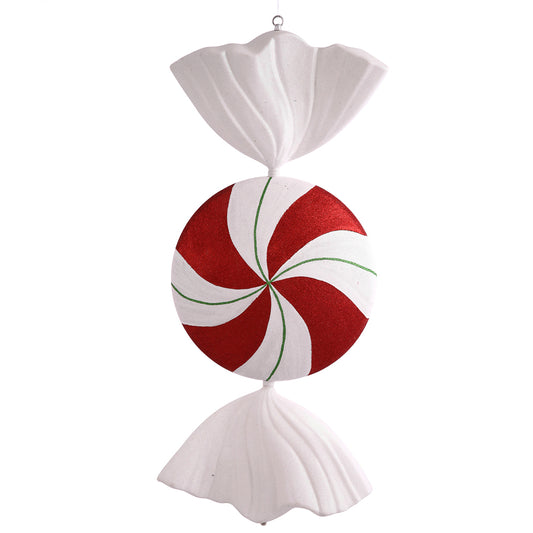 Vickerman 37" Red-White-Green Flat Peppermint Candy Christmas Ornament