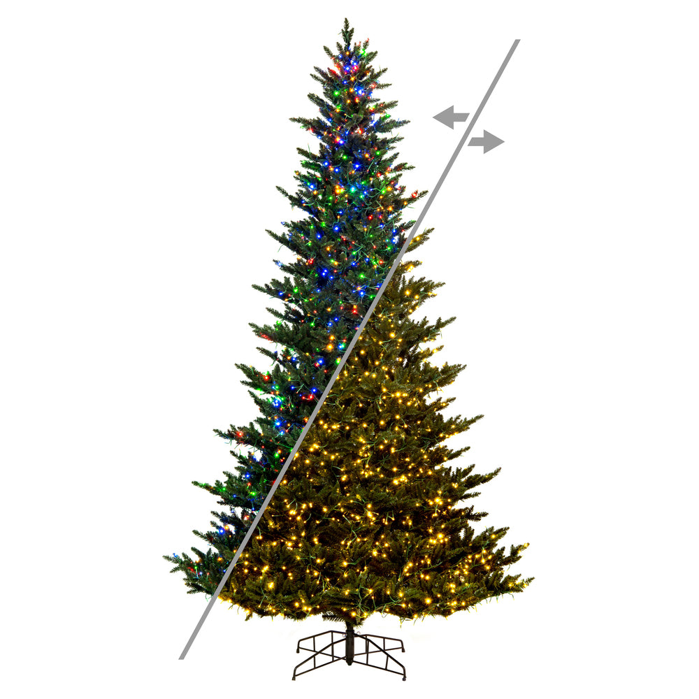 Vickerman 7.5' x 54" Natural Fraser Fir Artificial Christmas Tree 3mm LED Color Changing Lights