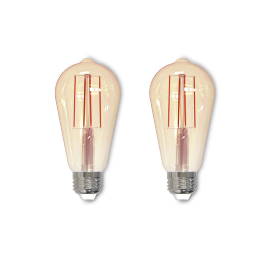 BULBRITE LED ST18 MEDIUM SCREW (E26) 7W DIMMABLE FILAMENT LIGHT BULB 2200K/AMBER 60W INCANDESCENT EQUIVALENT 2PK (776809)