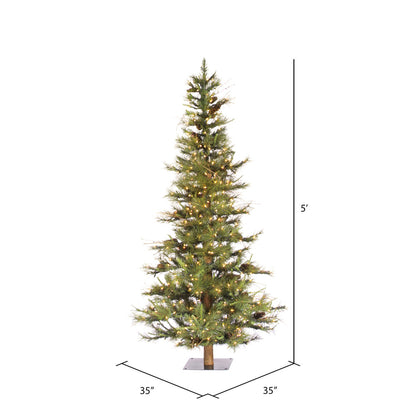 Vickerman 5' x 35" Ashland Fir Artificial Christmas Tree Warm White Dura-lit LED Lights