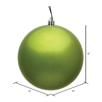 Vickerman 6" Lime Candy Ball Ornament 4 per Bag