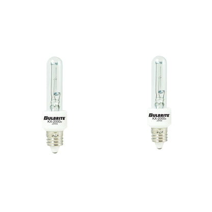 BULBRITE KRYPTON/XENON T3 MINI-CANDELABRA SCREW (E11) 20W DIMMABLE LIGHT BULB 2700K/WARM WHITE 2PK (473120)