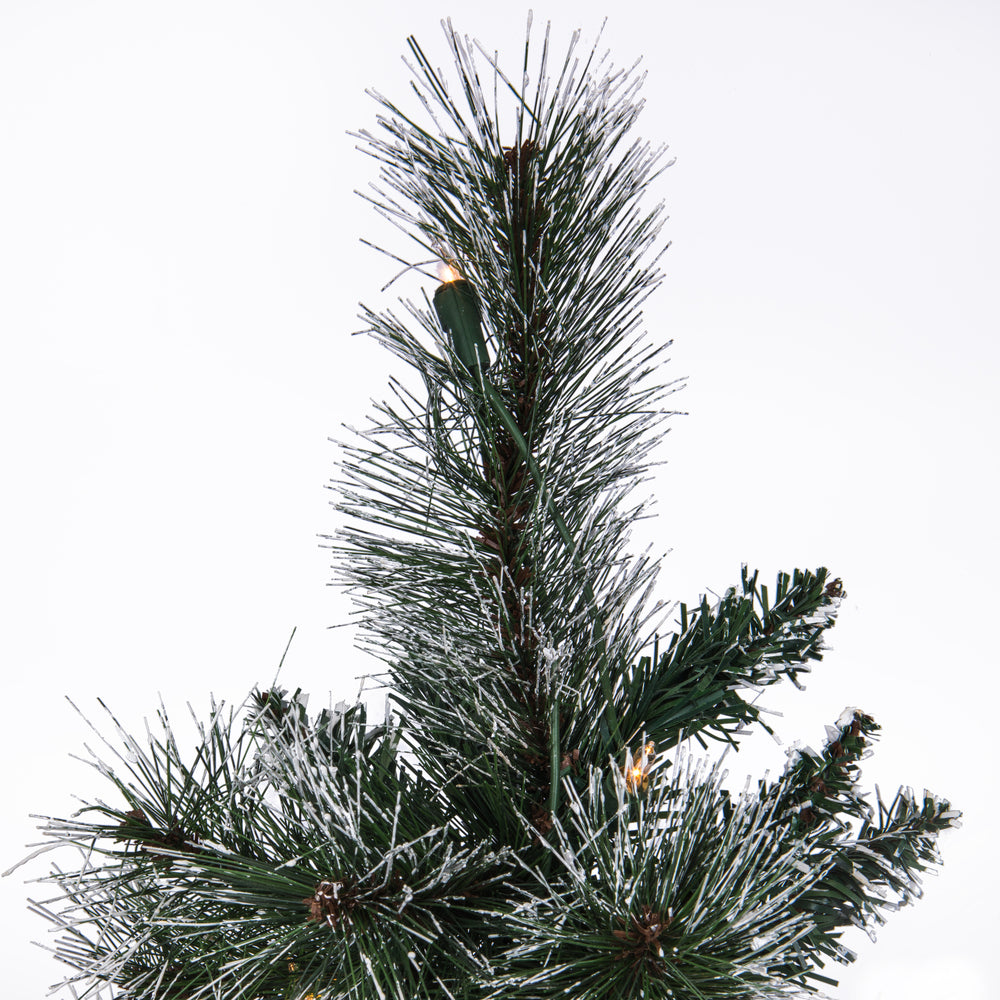 Vickerman 2' Snow Tipped Mixed Pine Artificial Christmas Tree Clear Dura-lit Lights
